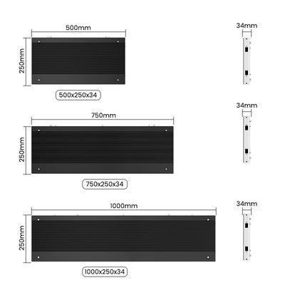 El aluminio es utilizado para la fabricación de la pantalla de aluminio.91, 500x250/750x250/1000x250 mm para exposiciones y exhibiciones al por menor